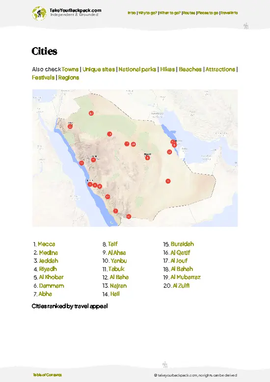 example page 6 from our offline Travel Guide for Saudi Arabia